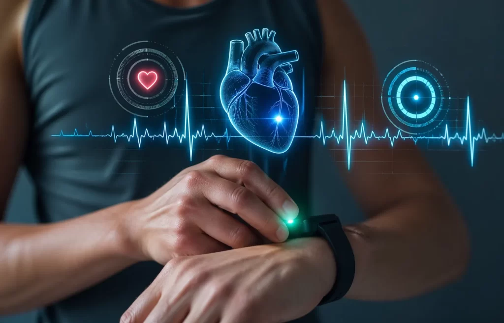 Slimme gezondheidsmonitoring met realtime hartslag- en HRV-inzichten.