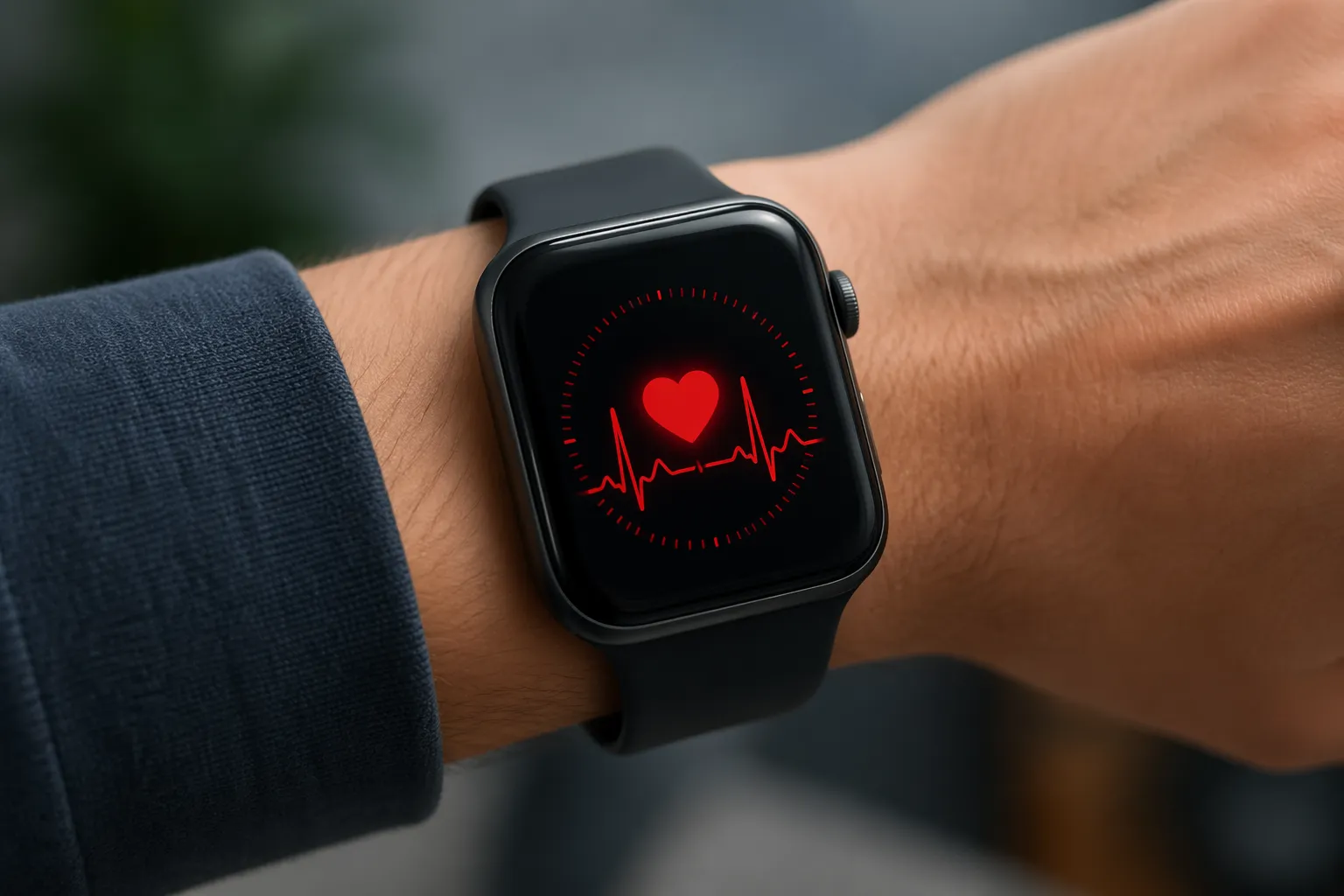 Apple Watch die hartslagvariabiliteit meet via de Gezondheid-app.
