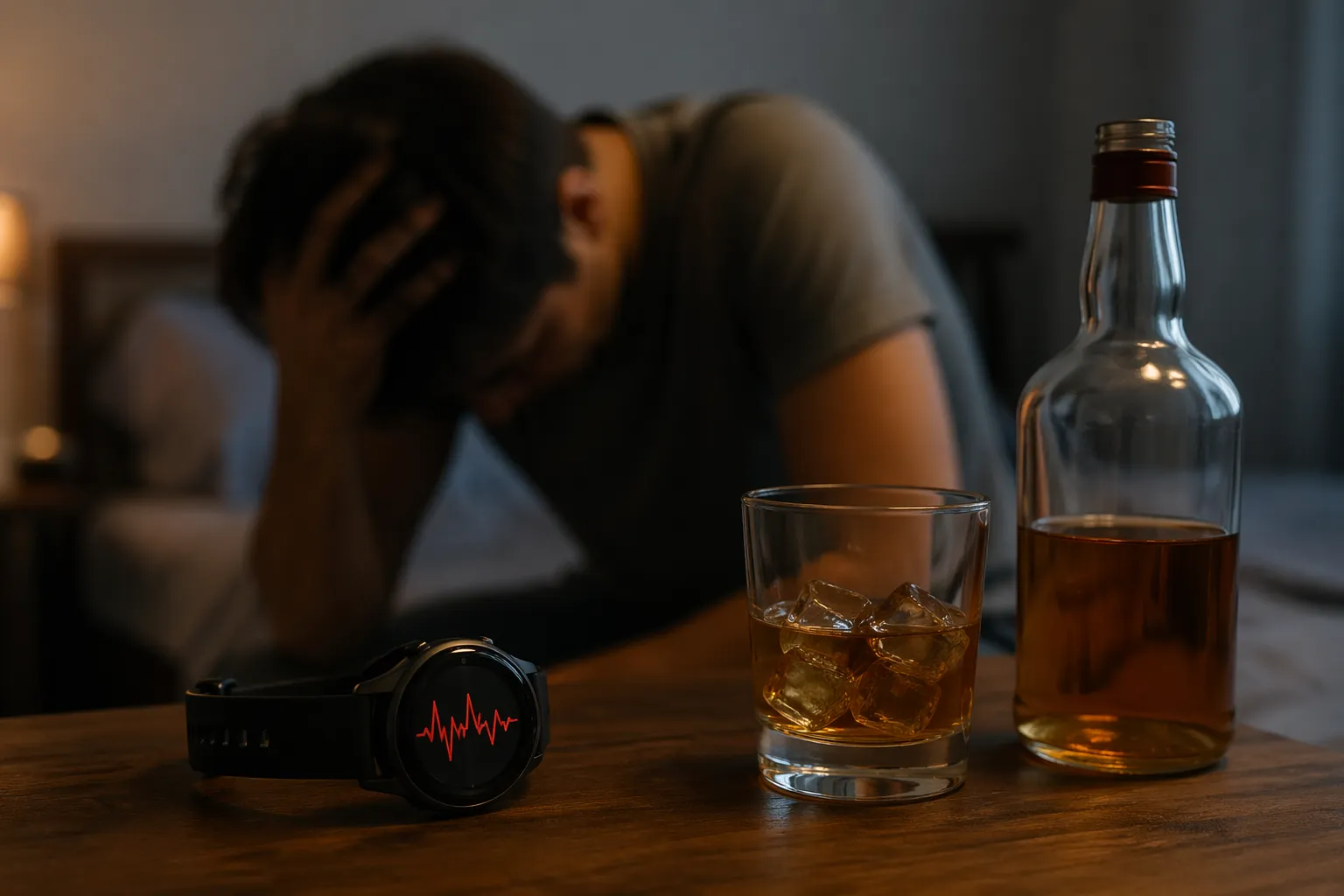 Illustratie van verlaagde hartslagvariabiliteit na alcoholgebruik.