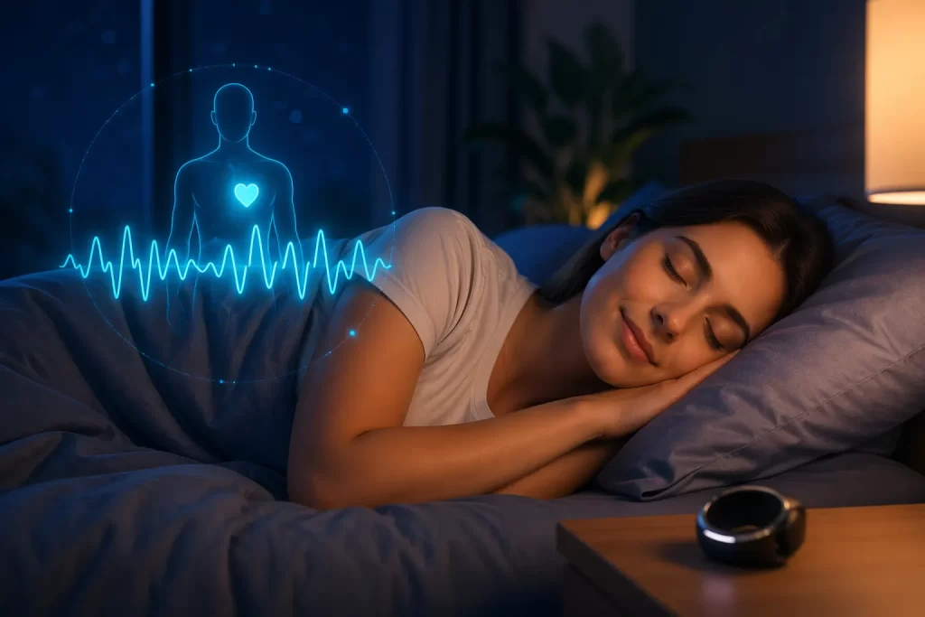 Rustige slaap ondersteunt herstel en helpt je HRV in balans te brengen.